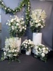 SILK Large White Rose Pedestal Arrangements