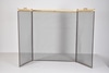 Three Panel Folding Fireplace Screen- Brass Trim & Two Handles