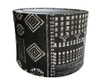 Lampshade; Geometric print, drum shape, modern mud-cloth