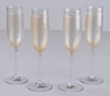 Set of 4 Plastic Champagne Flutes (Glittered)