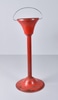 Red Standing Ashtray with Fluted Leg