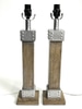 Grey Industrial Wood and Metal lamp(s)