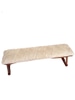 Ivory Textured Wool Bench