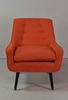 Mid Century Style Chair with Orange Upholstery