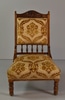 Victorian Wooden Side Chair with Damask Cut Velvet Upholstery