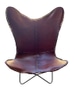 Cognac Leather Woven Wing Chair