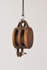 Double Line Wood Rope Pulley w/o Hook