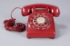 Red Rotary Desktop Phone; Western Electric