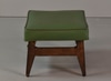 Danish Modern Footstool w/ Green Vinyl Upholstery