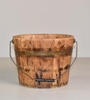 Wood Bucket with One Metal Strap and Handle