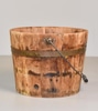 Wood Bucket with One Metal Strap and Handle