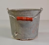 Galvanized Bucket w/ Red Wooden Handle