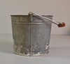 Galvanized Bucket w/ Red Wooden Handle