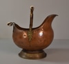 Copper Coal Scuttle w/ Porcelain Handle Grip