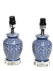 Blue and White Floral Design Lamp