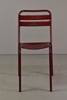 Red Slatted Metal Garden Side Chair