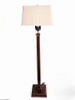 Rosewood Floor Lamp with Linen Shade.