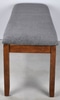 Dark Wood Bench with Grey Cushion