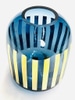 Aquamarine and Gold Striped Vase