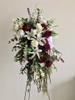 SILK Cascading White and Burgundy Easel Spray