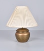 Table Lamp w/ Brass Ginger Jar Body & Pleated Shade