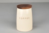 Ceramic Coffee Canister w/ Wood Lid, "Coffee"