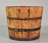 Wood Bucket w/ Three Metal Bands &  Two Side Handles