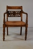 Asian Influenced Carved Rail Armchair