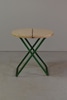 Patio Occasional Folding Table w/ Green Metal Base