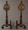 Pair of Andirons w/ Leaf Motif