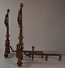 Pair of Andirons w/ Leaf Motif