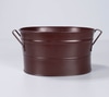 Oval Metal Cachepot w/ Two Side Handles