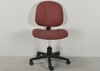 Rolling Desk Side Chair w/ Dark Rose Upholstery