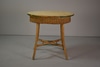 Round Wicker Occasional Table w/ Wood Top