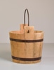 Wood Bucket w/ Iron Handle & Two Iron Straps