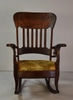 Victorian Wood Rocking Chair with Upholstered Seat