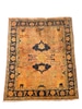 Yellow Orange and Black Accented Turkish Rug