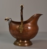 Copper Coal Scuttle w/ Porcelain Handle Grip