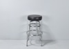 Chrome Double Ring Bar Stool w/ Black Cushion