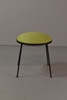 Wrought Iron Footstool w/ Upholstered Lime Green Cushion