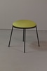 Wrought Iron Footstool w/ Upholstered Lime Green Cushion