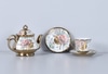 Gold and Floral 13 Piece Tea Set