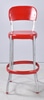 Mid Century Red Enamel Kitchen Stool