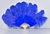 Cobalt Blue Ostrich Feather Fan