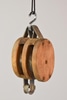 Double Line Wood Rope Pulley w/o Hook