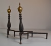 Pair of Andirons w/ Brass Urns
