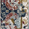 14x10 Beige, Maroon and Navy Decollage Rug