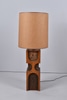 Mid Century Lamp with Cork Detail and Drum Shade