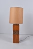 Mid Century Lamp with Cork Detail and Drum Shade
