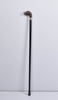 Black Walking Stick w/ Carved Dog Knob